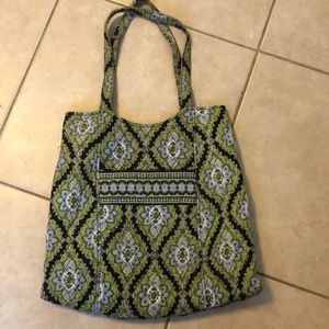 Vera green pattern tote